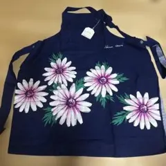 HANAEMORI ネイビー 花柄 エプロン 森英恵 美品 新品 紺 デイジー