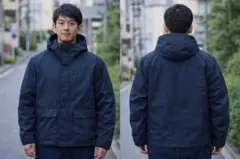 送料込 ユニクロ ハイブリッド ダウン パーカー ジャケット XL 紺 ネイビー