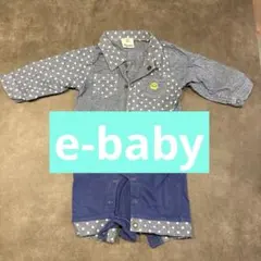 e-baby ドット柄 長袖 ロンパース 80cmのサムネイル