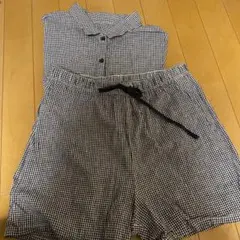 ユニクロ　チェック柄ポロシャツとショートパンツセット Mサイズ　UNIQLO