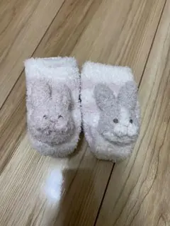 ジェラートピケ　うさぎ　ベビー靴下 ピンク グレー　女の子ベビー