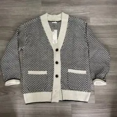 GU ハウンドトゥース柄 カーディガン S