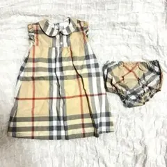 【美品】Burberry チェック柄 ワンピース 2Y ブルマ付き