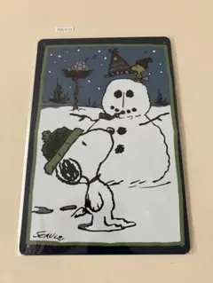 スヌーピー 雪だるま ニューイヤー ブリキ看板 レトロ