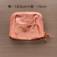 アニエス・ベー　オレンジポーチ　フィルム付き手鏡み付き