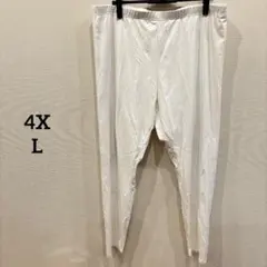 美品✨️ホワイト 【4XL】パンツ ストレッチ素材 白 レディース メンズ