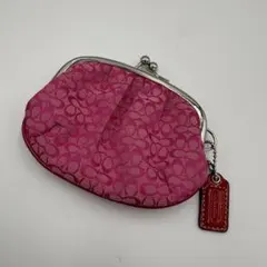 Coach Signature Kisslock CoinWallet Pink