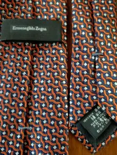 Ermenegildo Zegna ネクタイ ネイビー ゴールド パターン柄 - メルカリ