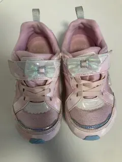 ムーンスター ラブラッシュ スニーカー 17.5cm ピンク 女の子リボン