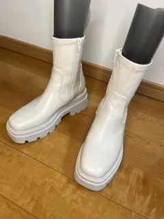 【R&E】トラックソール 厚底 白 ホワイト ショートブーツ