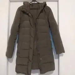 ZARA basic ダウンコート　フード　ベルト付き　カーキ色