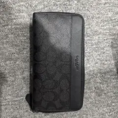 COACH ブラックレザー長財布 （美品）
