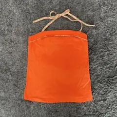 BURBERRY カットソー チェック チューブトップ ベアトップ オレンジ