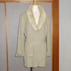 再再値下げ★アルファキュービック　ファー付カーディガンコート　LL