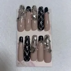 ネイルチップ ギャル ロング ゴテゴテ キルティング ラメ ちゅるん ワンホン