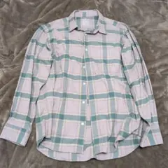 無印良品　チェック柄長袖シャツ