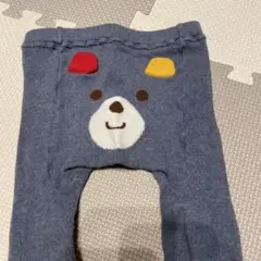 ミキハウス　クマ顔デザイン ベビータイツ グレー