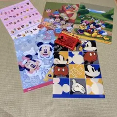 ミッキーマウス クリアファイル 5枚　付箋