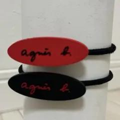 アニエスベ ーagnes b.ヘアゴムセット ブラック レッド ヘアアクセサリー