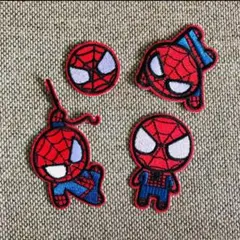 刺繍アイロンワッペン スパイダーマン4枚