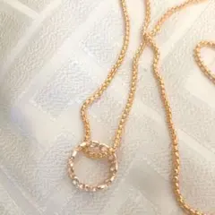 ファッションリング　ネックレス　ゴールドカラー リング ネックレス