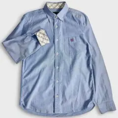 美品 ブラックレーベル クレストブリッジ 長袖シャツ ブルー ノバチェック