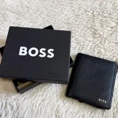 未使用 HUGO BOSS ヒューゴボス レザー コンパクトウォレット 折り財布のサムネイル