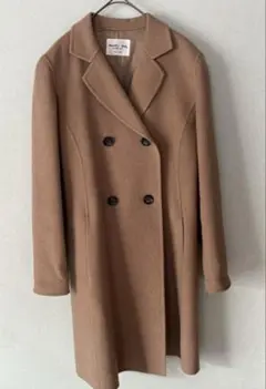 essebi dueベージュ ウールロングコート　40 毛100% 日本製