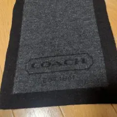 코치 울 스카프 그레이 x 블랙