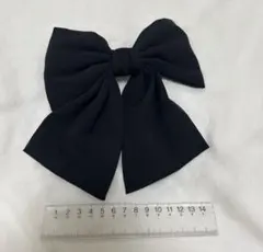 リボン バレッタ 黒