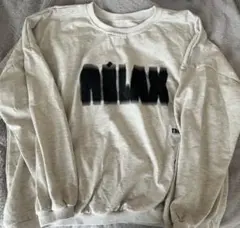 SHEIN プリント長袖スウェット ライトグレー