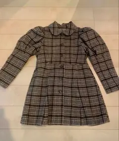 NICE CLAUP チェック柄長袖コート