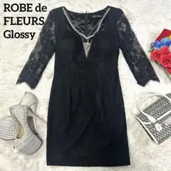 ローブドフルール　グロッシー バストビジュー　レース タイトミニキャバドレス