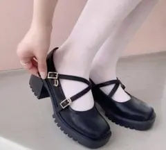 オリエンタルトラフィック パンプス ローファー ダブルストラップ 黒 ブラック