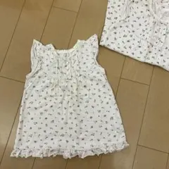 ナチュラル　小花柄　90 姉妹お揃いでも♪ 薄いモスピンクのサムネイル