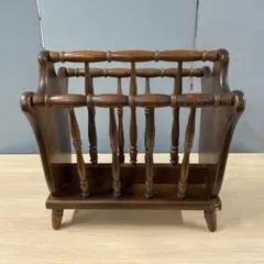 S197 飛騨産業 アンティーク マガジンラック ヴィンテージ 家具 挽物