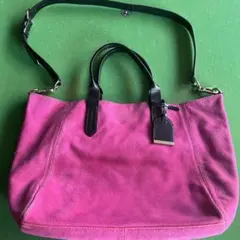 Cole Haan ピンク スエード ショルダーバッグ 2WAY BAG