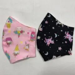 インナーマスク　No.55 子供用立体　2枚組　ユニコーン柄