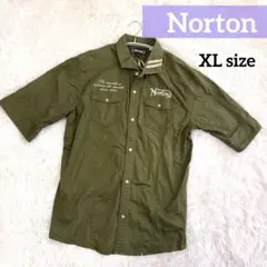 Norton ノートン メンズ ミリタリー 半袖シャツ 刺繍 XLのサムネイル