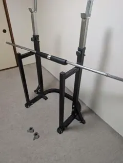 バーベルスクワットラック（バーベルシャフト&カラー&パッド）【引き取り】