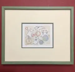 訳あり】上村松篁「鳩」リトグラフ 額装 E.A. 版画 サイン・落款あり