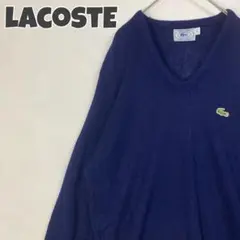 1112 80s IZOD ラコステ　刺繍　ロゴ　ウール　ニット　カーディガンのサムネイル