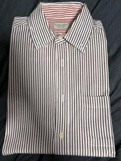 グローバルワーク　ボタンダウンシャツ　Ｌサイズ ネイビーストライプ