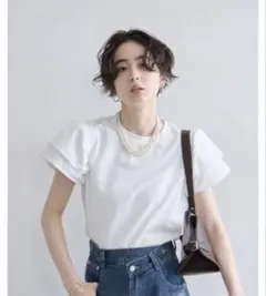 【&. NOSTALGIA】フリルスリーブTシャツ ホワイトのサムネイル