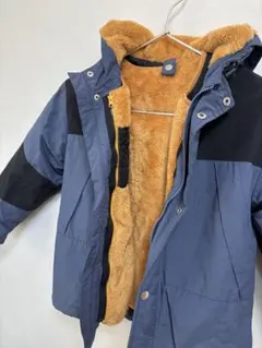 ネイビー フリース内側 フード付きコート