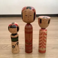 伝統的な手描きこけし3点セット - メルカリ