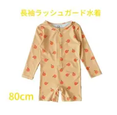 長袖ラッシュガード水着 80cm オレンジドット