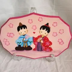 トールペイント作品☆壁掛け飾り☆ひな祭り☆おひなさま☆さくら