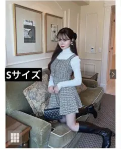 GRL♥ラメツイードビスチェメミニフレアスカートセットアップ[ta173]