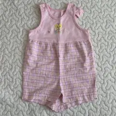 ミキハウス ピンク クマ刺繍ロンパース80